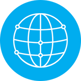 Blue globe icond